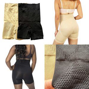 Robert Matthew Bundle of 2 Shapewear Shorts S/M 4-8 Black Beige High Boned Waist